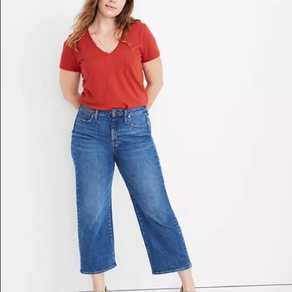 Madewell Hi Rise Curvy Slim Wide Leg Crop Jeans